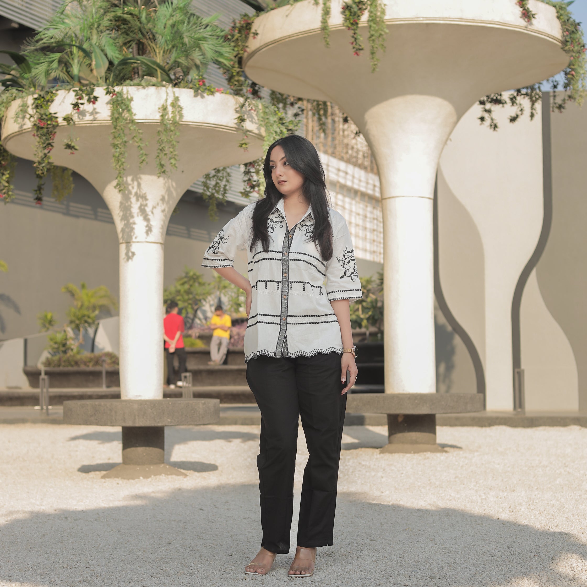 Midnight Black and White Cotton Co-ord Set