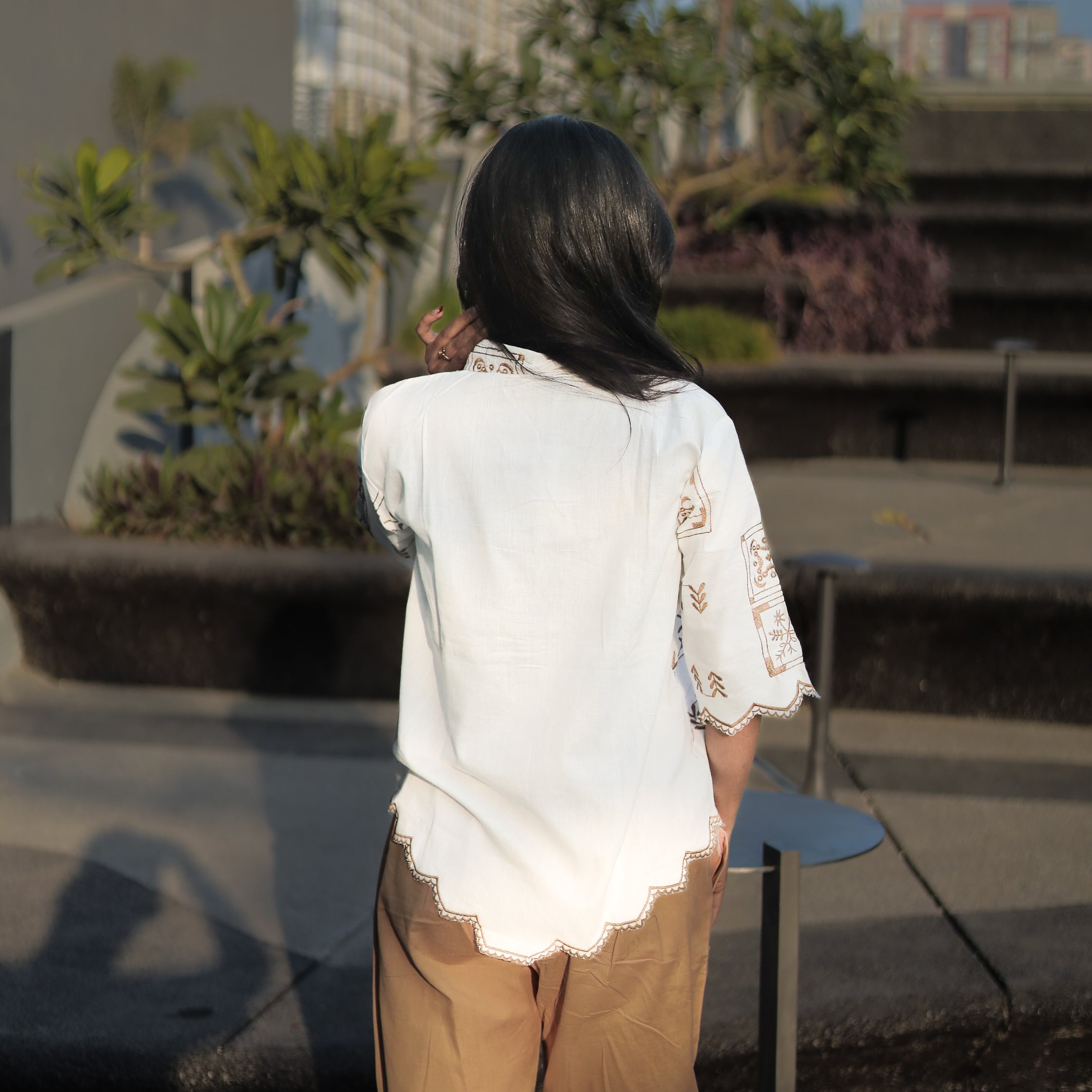 Earthy Embroidered Cotton Co-ord Set