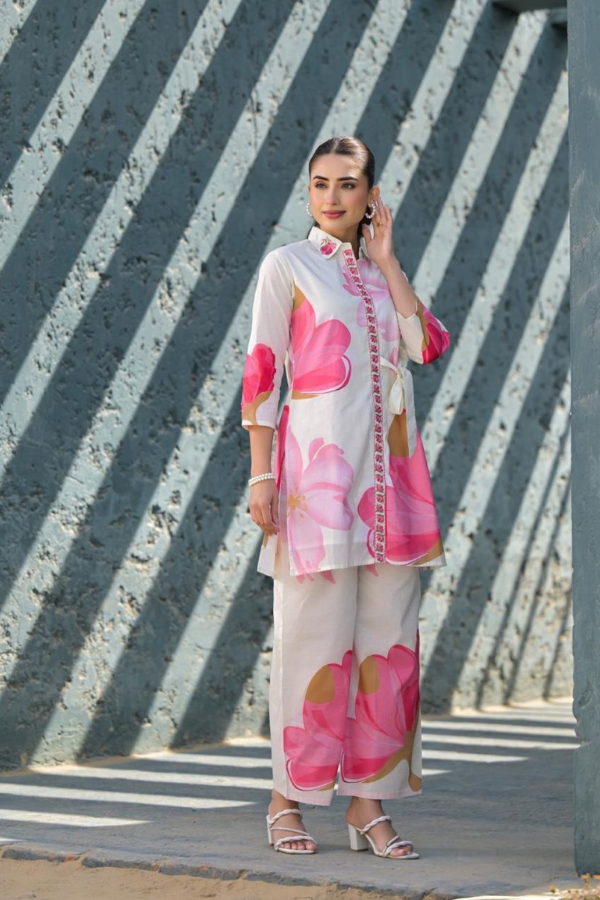 Pink Blossom Floral Pattern Co-ord Set