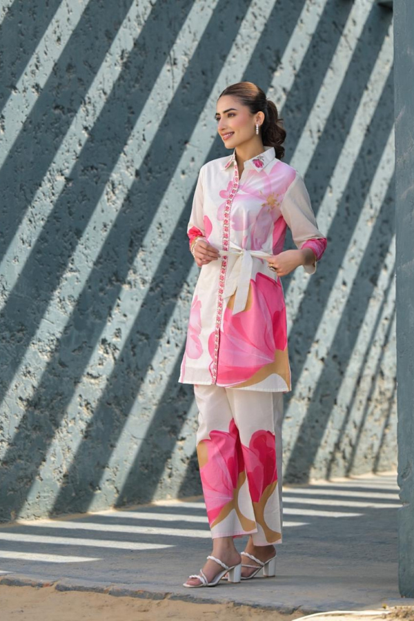 Pink Blossom Floral Pattern Co-ord Set