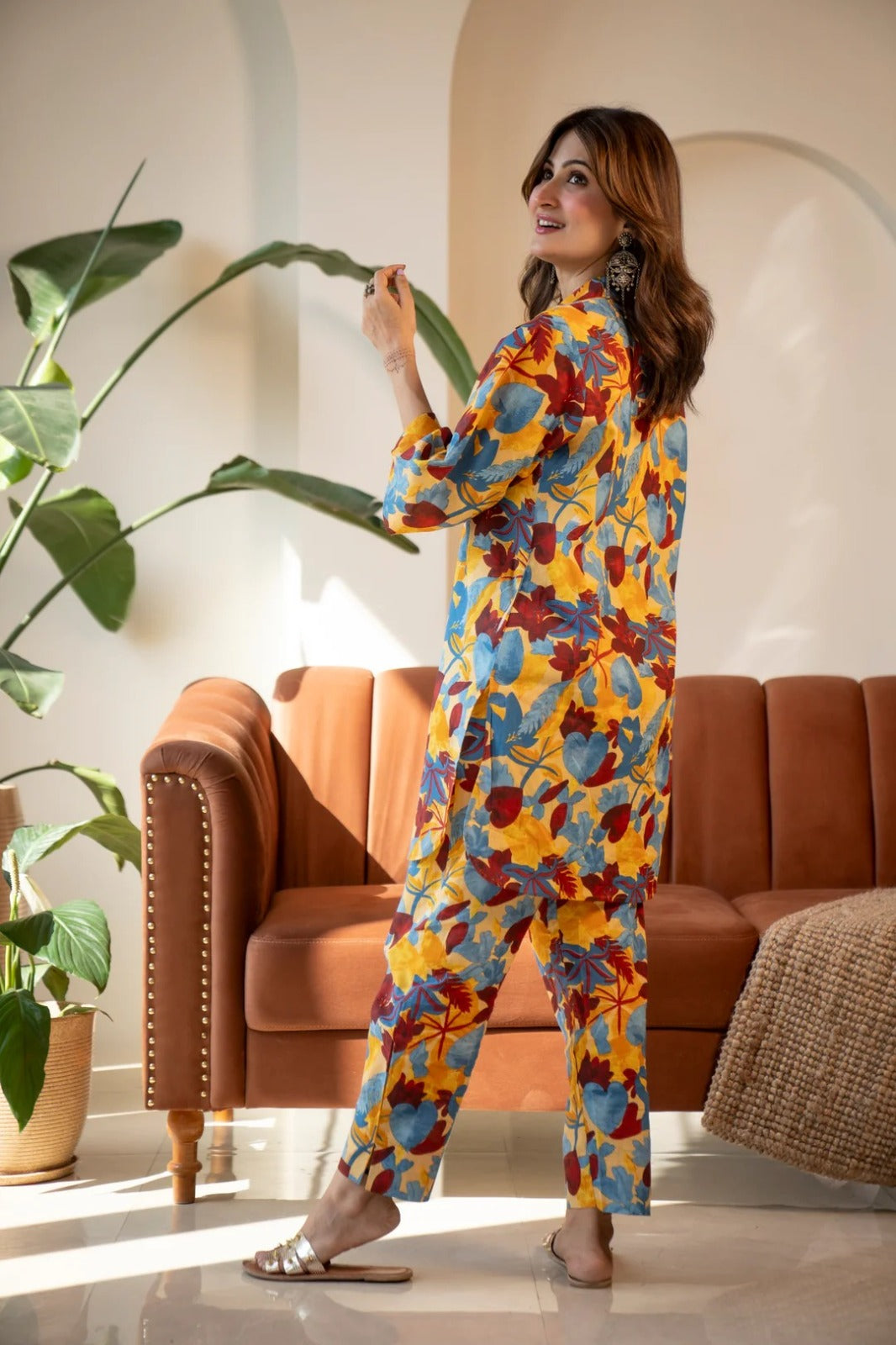 Mustard Yellow Floral Co-ord Set