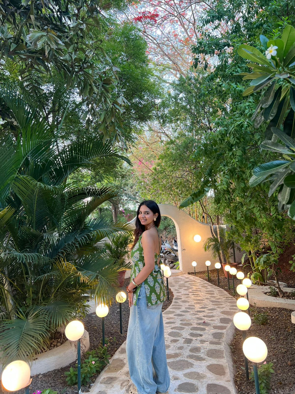 GREEN HALTER NECK TUNIC