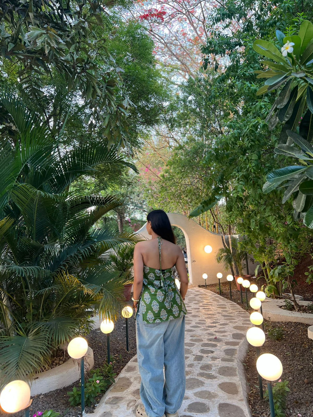 GREEN HALTER NECK TUNIC