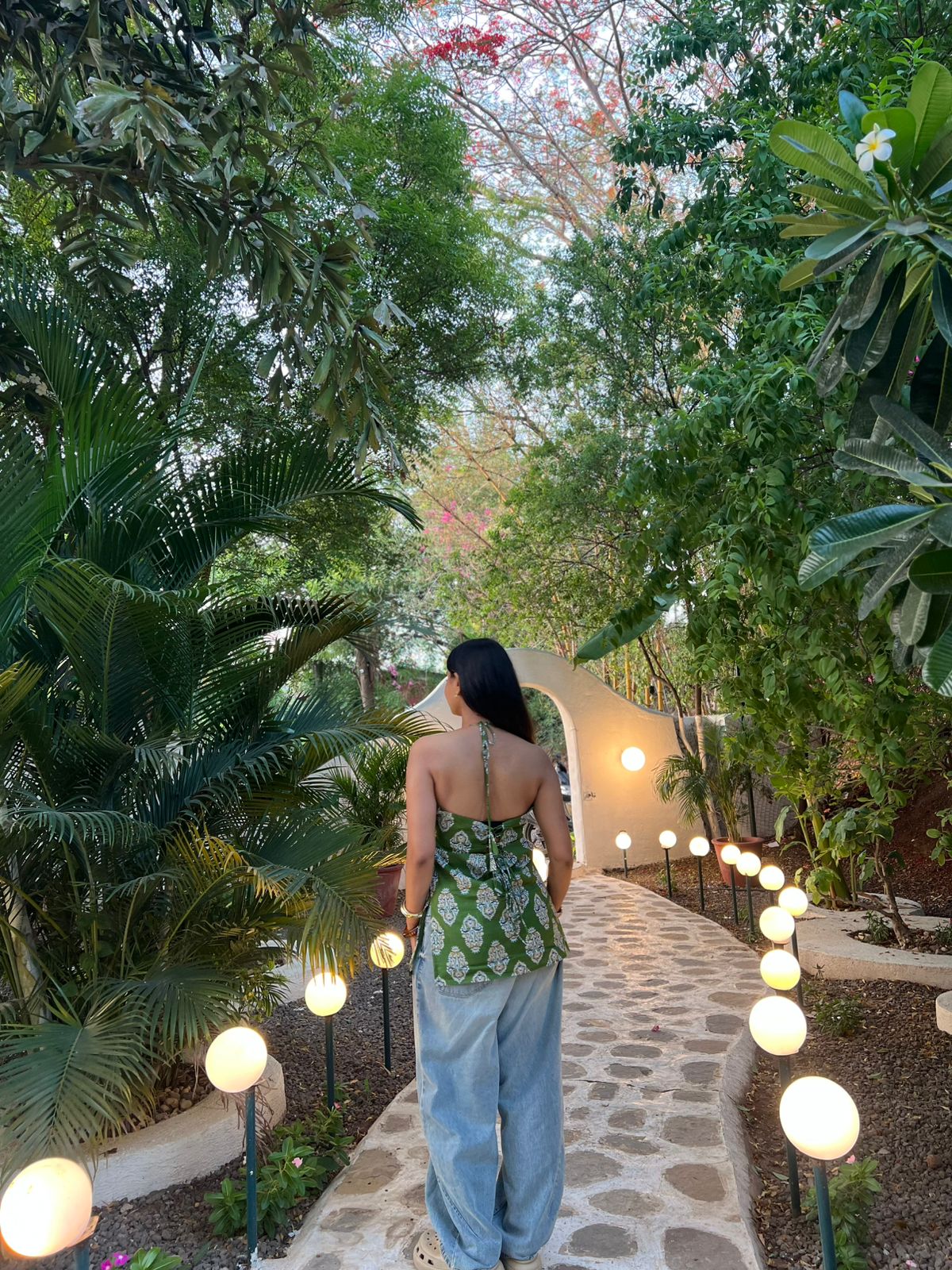 GREEN HALTER NECK TUNIC