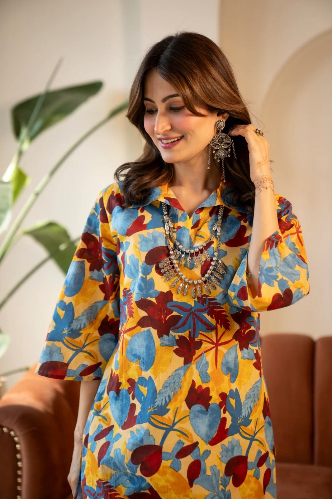 Mustard Yellow Floral Co-ord Set