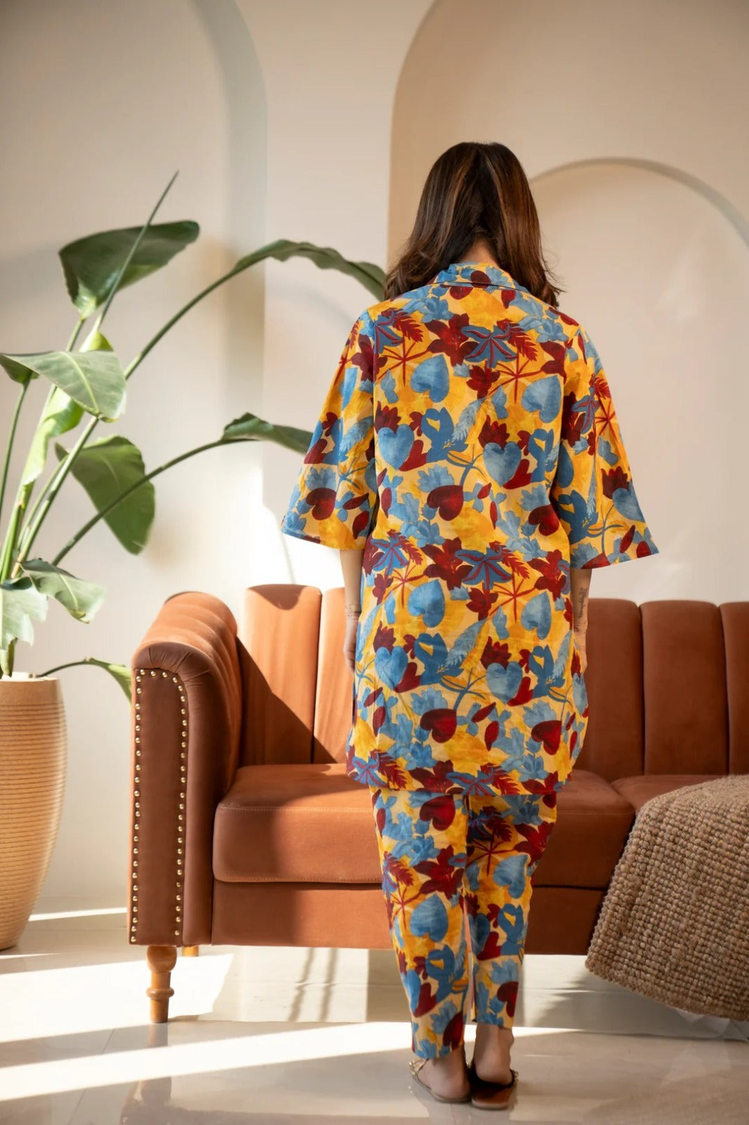 Mustard Yellow Floral Co-ord Set