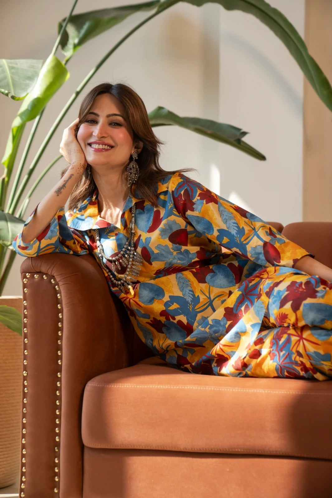 Mustard Yellow Floral Co-ord Set