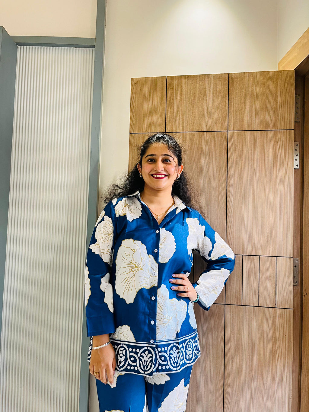 Blue & White Floral Co-ord Set