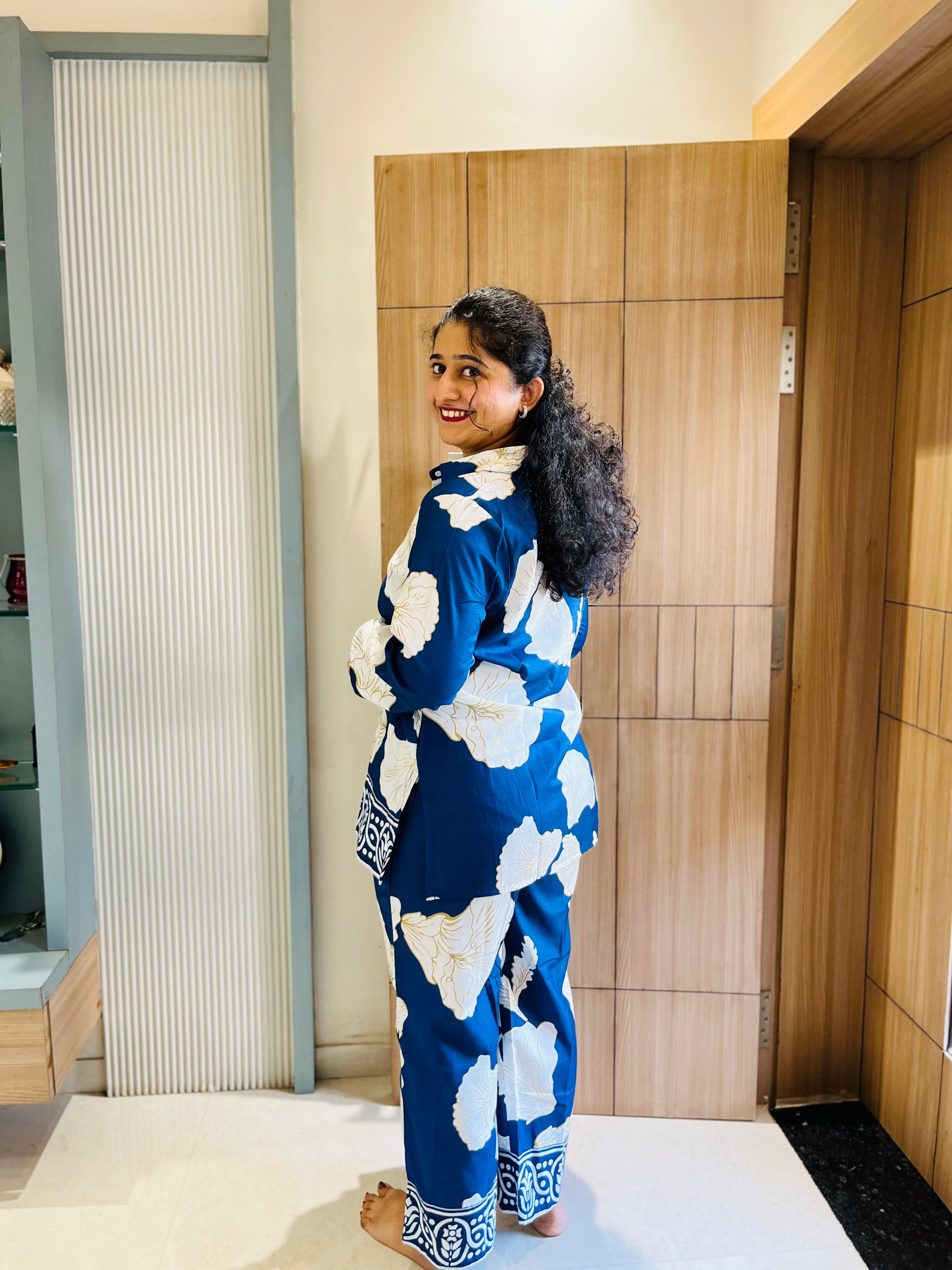 Blue & White Floral Co-ord Set