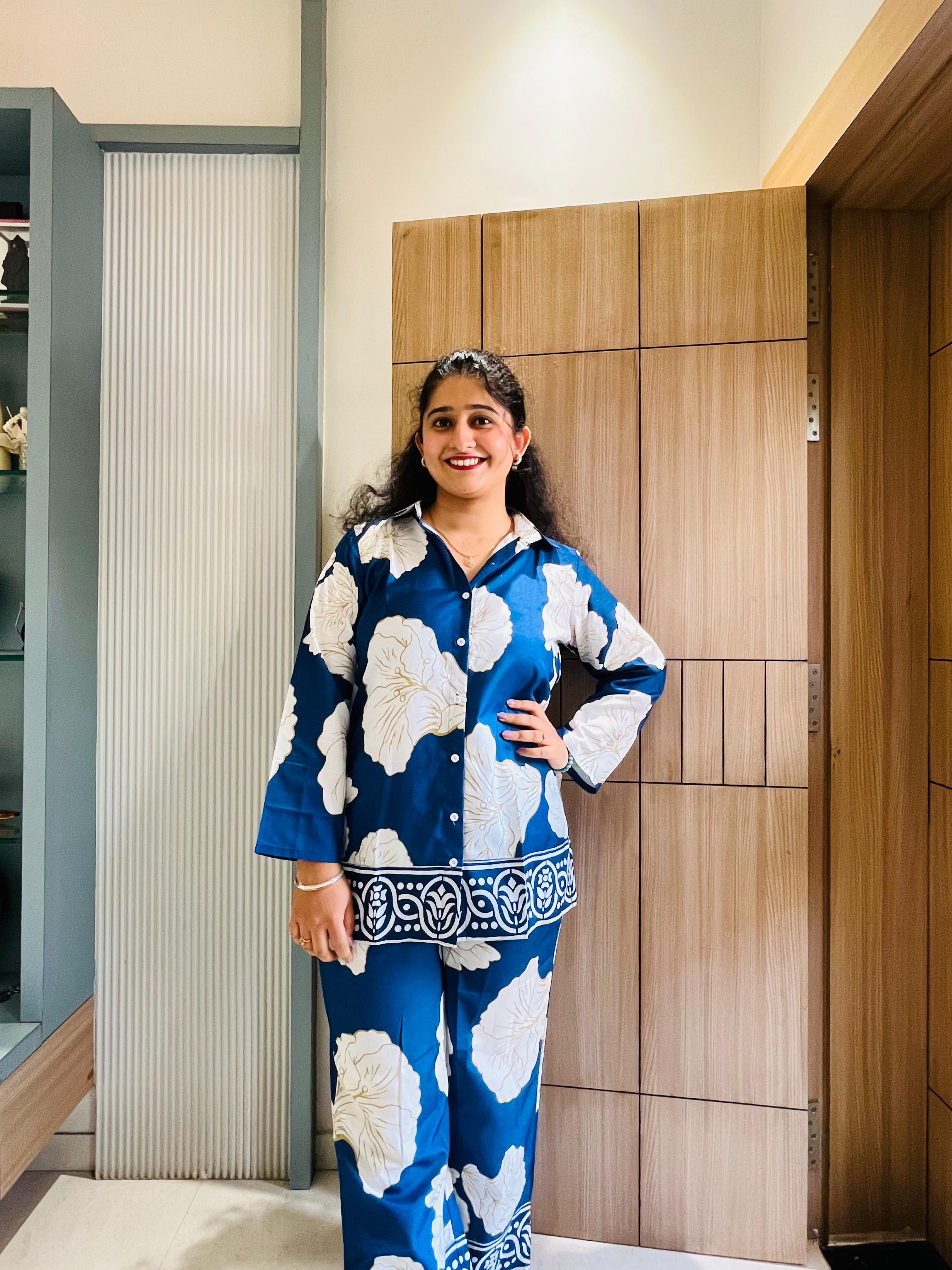 Blue & White Floral Co-ord Set